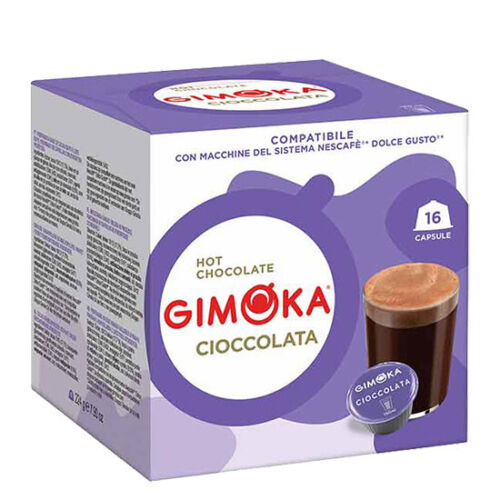 16 Cápsulas de Chocolate Gimoka aroma puro compatible con Nescafè dolcegusto