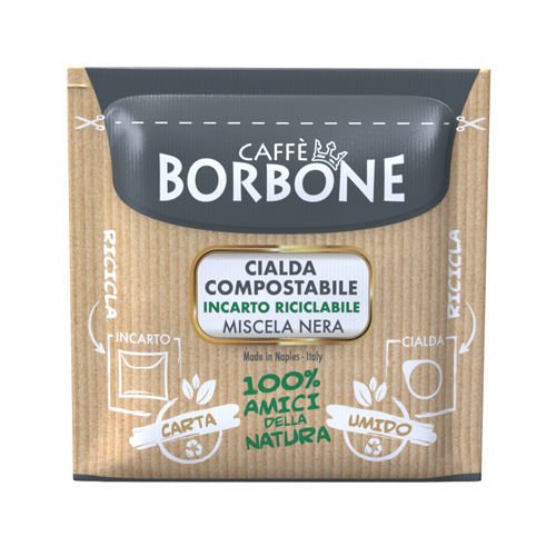 50 cápsulas compostables en papel de café Borbone black blend