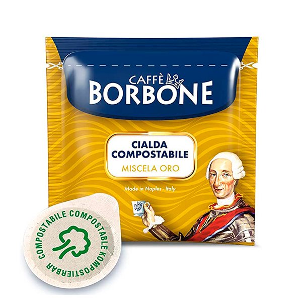 50 dosettes compostables en papier de café Borbone Gold blend