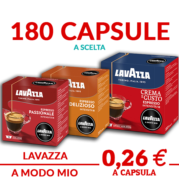 5 confezioni da 36 capsule LavAzza A Modo Mio