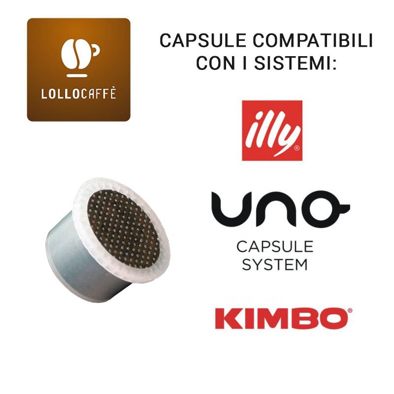 100 capsule Lollo Passione Più compatibile Uno System Nero Espresso