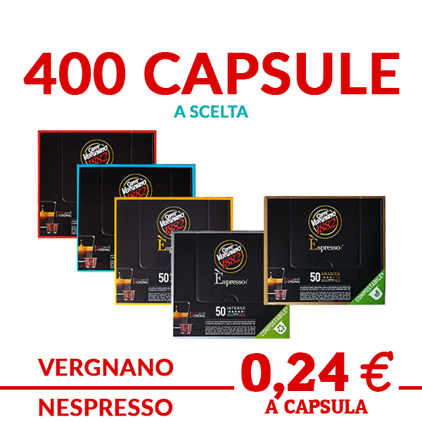 400 capsule SCELTA caffè VERGNANO Compatibile Nespresso