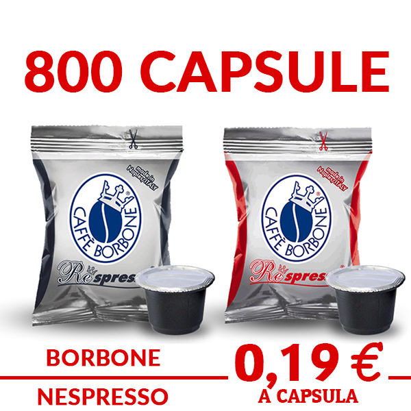 800 capsule borbone compatibili nespresso RESPRESSO a scelta tra miscela nera e rossa