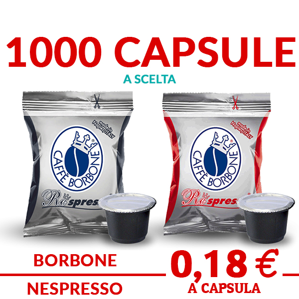1000 capsules de café Borbone REspresso noir et rouge compatibles
