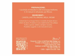 Scopri l'Infuso Fortificante DIFESA: carota, uvetta, aronia e mela per un vero scudo di benessere. Perfetto per affrontare la giornata in 10 tazze!